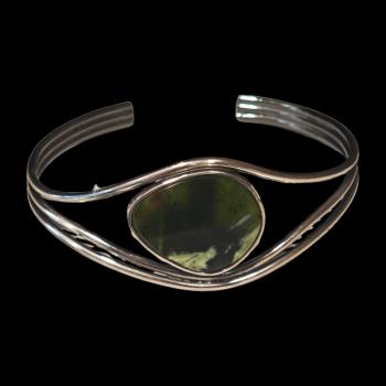 Preview: Armspange mit Grünopal in 925 Silber