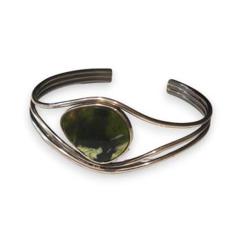Armspange mit Grünopal in 925 Silber