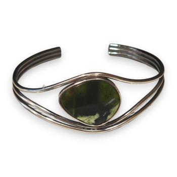 Armspange mit Grünopal in 925 Silber