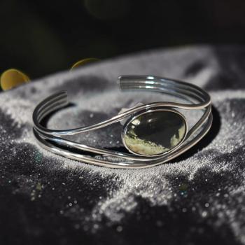 Armspange mit Grünopal in 925 Silber