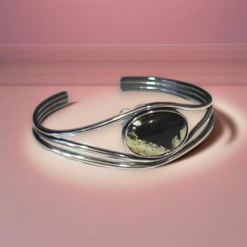 Armspange mit Grünopal in 925 Silber
