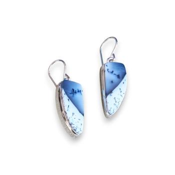 Preview: Ohrhänger mit Dendritenjaspis in 925 Silber