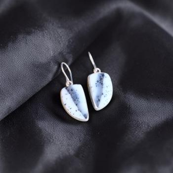 Ohrhänger mit Dendritenjaspis in 925 Silber