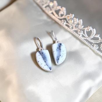 Ohrhänger mit Dendritenjaspis in 925 Silber