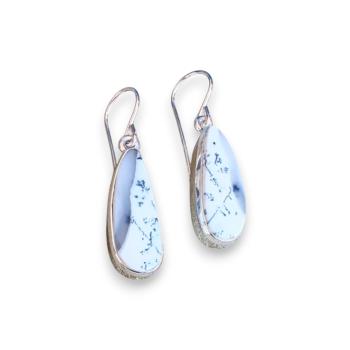 Preview: Ohrhänger mit Dendritenjaspis in 925 Silber