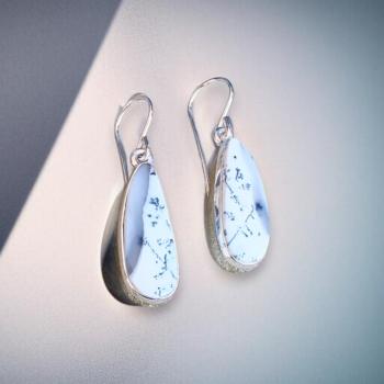 Ohrhänger mit Dendritenjaspis in 925 Silber