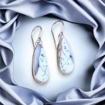 Ohrhänger mit Dendritenjaspis in 925 Silber