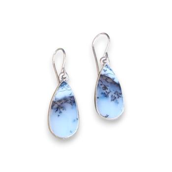 Preview: Ohrhänger mit Dendritenjaspis in 925 Silber