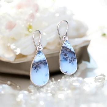 Ohrhänger mit Dendritenjaspis in 925 Silber