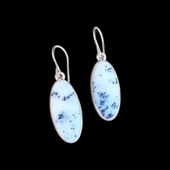 Ohrhänger mit Dendritenjaspis in 925 Silber