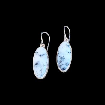 Preview: Ohrhänger mit Dendritenjaspis in 925 Silber