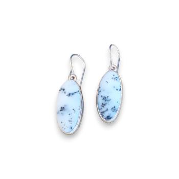 Preview: Ohrhänger mit Dendritenjaspis in 925 Silber