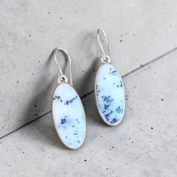 Ohrhänger mit Dendritenjaspis in 925 Silber