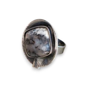 Ring mit Dendritenjaspis in 925 Silber