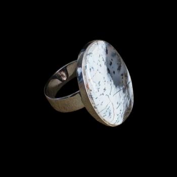 Preview: Ring mit Dendritenjaspis in 925 Silber