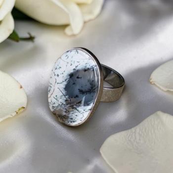 Ring mit Dendritenjaspis in 925 Silber