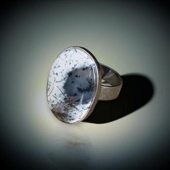 Ring mit Dendritenjaspis in 925 Silber