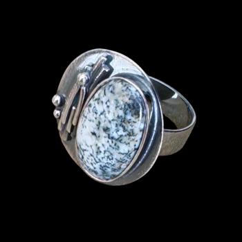 Ring mit Dendritenjaspis in 925 Silber