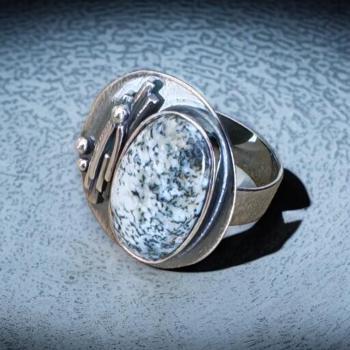 Ring mit Dendritenjaspis in 925 Silber