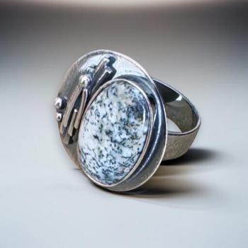 Ring mit Dendritenjaspis in 925 Silber