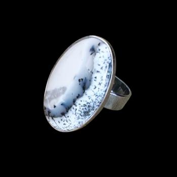 Ring mit Dendritenjaspis in 925 Silber