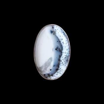 Preview: Ring mit Dendritenjaspis in 925 Silber