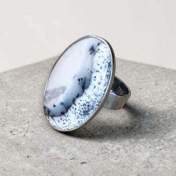 Ring mit Dendritenjaspis in 925 Silber