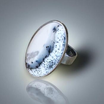 Ring mit Dendritenjaspis in 925 Silber