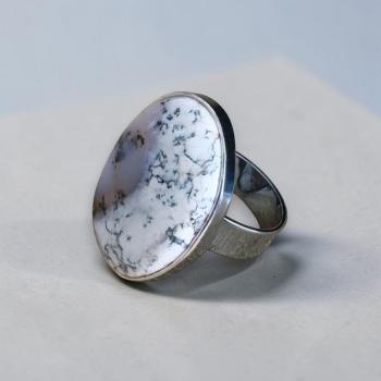 Ring mit Dendritenjaspis in 925 Silber