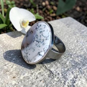 Ring mit Dendritenjaspis in 925 Silber