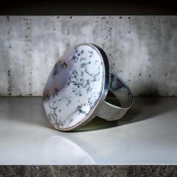 Ring mit Dendritenjaspis in 925 Silber