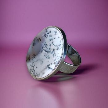 Ring mit Dendritenjaspis in 925 Silber