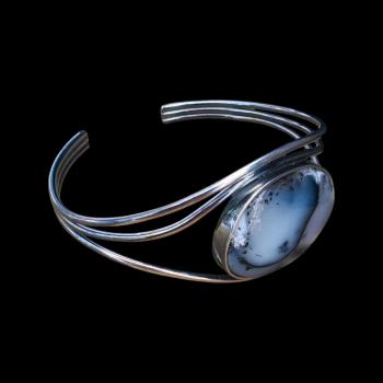 Preview: Armspange mit Dendritenjaspis in 925 Silber