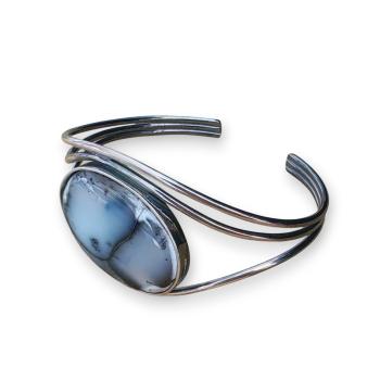 Armspange mit Dendritenjaspis in 925 Silber