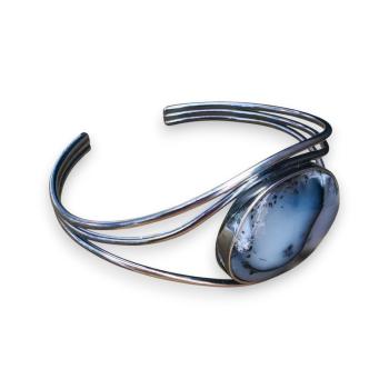 Armspange mit Dendritenjaspis in 925 Silber