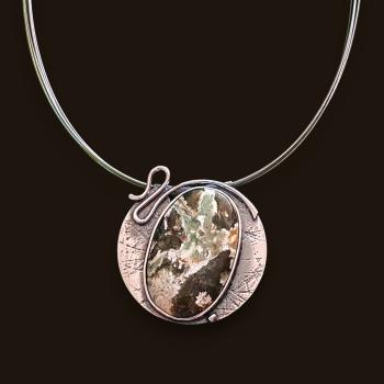 Halsschmuck Grünopal in 925 Silber