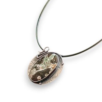 Halsschmuck Grünopal in 925 Silber