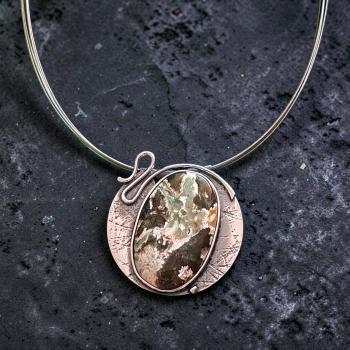 Halsschmuck Grünopal in 925 Silber