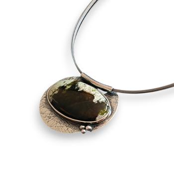 Halsschmuck Grünopal in 925 Silber