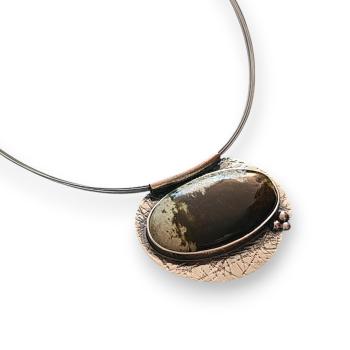 Halsschmuck Grünopal in 925 Silber
