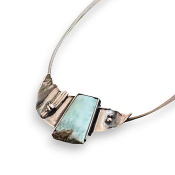 Halsschmuck Larimar in 925 Silber.