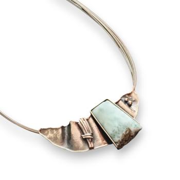 Halsschmuck Larimar in 925 Silber.