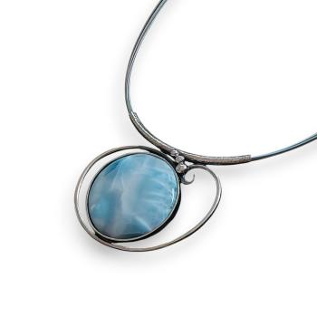 Halsschmuck Larimar in 925 Silber