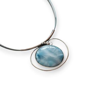 Halsschmuck Larimar in 925 Silber