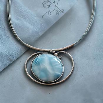 Halsschmuck Larimar in 925 Silber