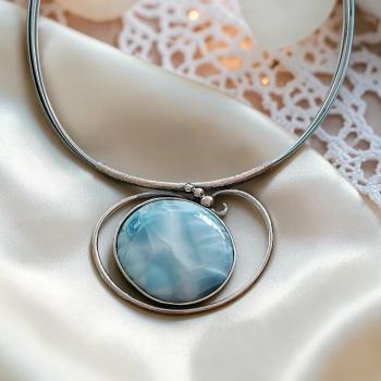 Halsschmuck Larimar in 925 Silber