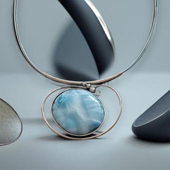 Halsschmuck Larimar in 925 Silber