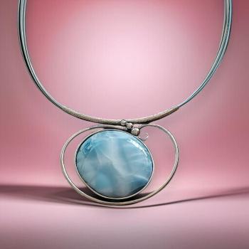 Halsschmuck Larimar in 925 Silber