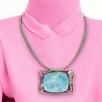 Halsschmuck Larimar in 925 Silber