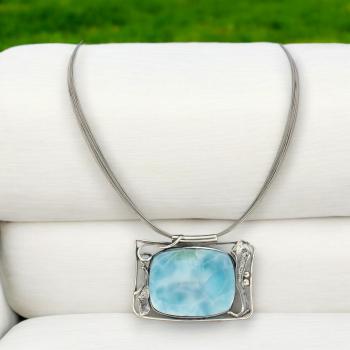 Halsschmuck Larimar in 925 Silber